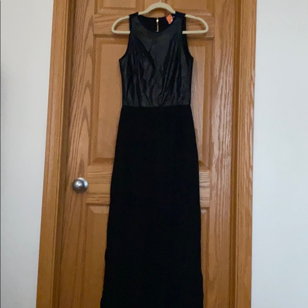 Leather top maxi dress